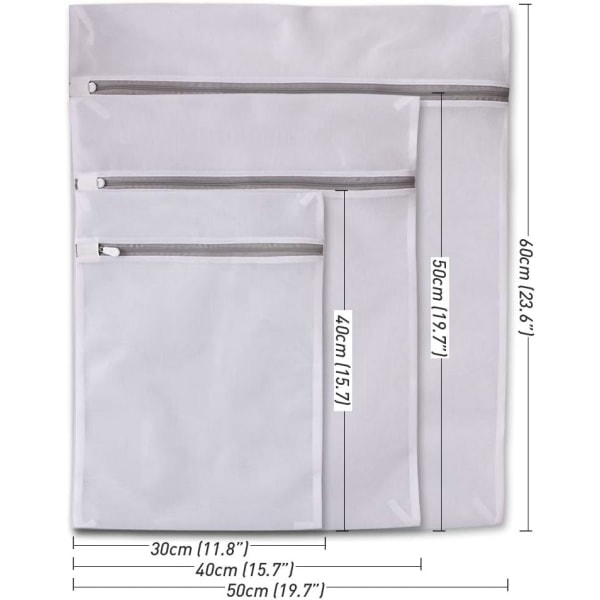 Pakk med vaskeposer Premium Glidelås Mesh Reiseoppbevaringspose Klesvaskeposer (2 Store+2 Medium+1 Liten)