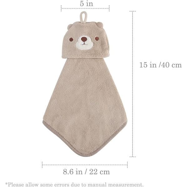 Praktisk uppsättning söta handdukar, badlakan med hängande öglor, djurhanddukar för barn 5pcs