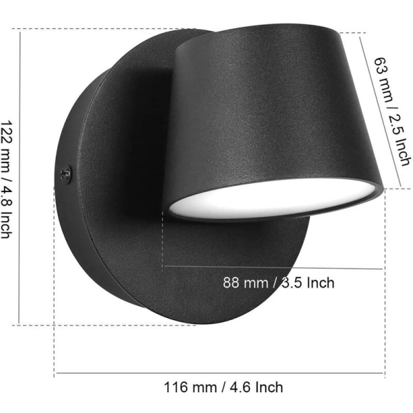 Vägglampa Sänglampa sovrum gång vardagsrum Hotell Kreativ mode dekoration enkel lampa (B018 enkelhuvud enkelsidig svart vit)