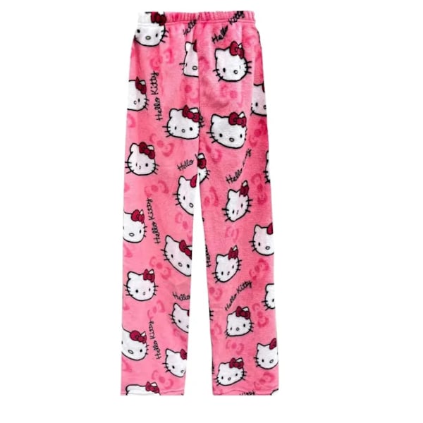 Tecknade Pyjamas Tjocka Damhöst och Vinter Plus Sammet Varma Hemma Avslappnade Byxor XXL XXL