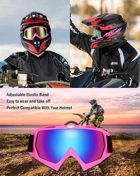 Dirt Bike -ajolasit Motocross-lasit UV-suojatut ajolasit pink