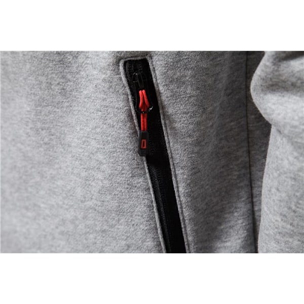 Herrar Hoodies Sweatshirt Zip Up Lätta Jackor New Grey S