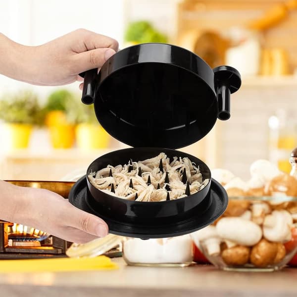 Kyllingkutter 18 cm Kyllingkutter Manuell Kjøttkutter Kjøttkutter med Ergonomisk Håndtak og Sklisikker Base for Grønnsaker, Svin, Kylling black