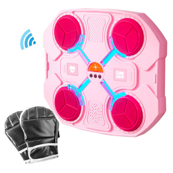 Smart Scoring Boksetræningsmaskine med Musik, Bluetooth, Sport, Fitness, Boksetræner, Afstressende Legetøj pink Bluetooth version