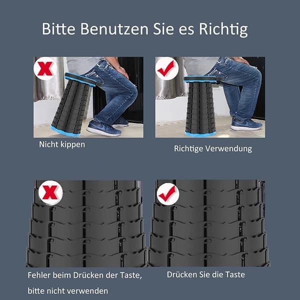 Fällbar Bärbar Stol, Plast Utbyggbar Stol (Röd)