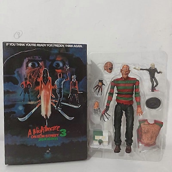 Freddy Krueger Actionfigur Samlarobjekt Modell Leksak Halloween Skräck Julklappar A med låda with box