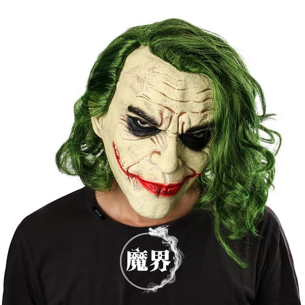 The Dark Knight Batman Joker Latexmaske Hodeplagg COS
