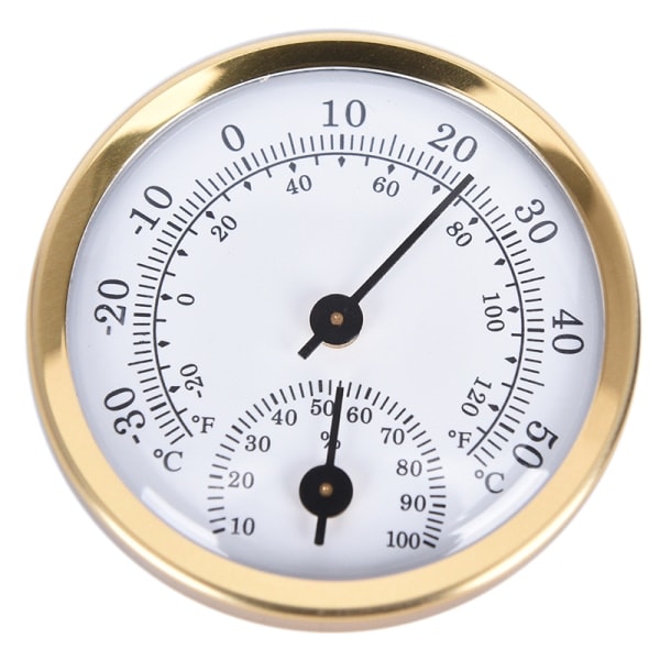 Analog inomhus hygrometer Temperaturmätare Guld Gold