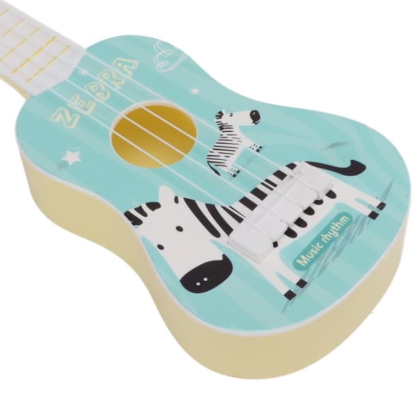 Ukulele Leksak Gitarr i Plast Ukulele Musikinstrument Leksak med 4 Strängar för Barn Blå