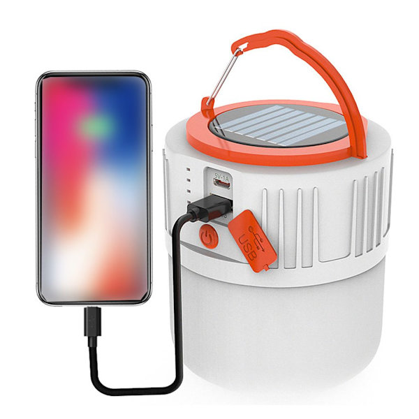 2-i-1 solcelled campinglys med multifunktion og powerbank