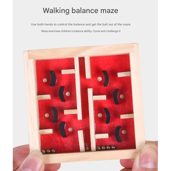Træ labyrint brætspil Montessori legetøj marmor labyrint voksne børn og teenagere intelligens kugle kugle balance koncentrationsspil pædagogiske legetøj Orange