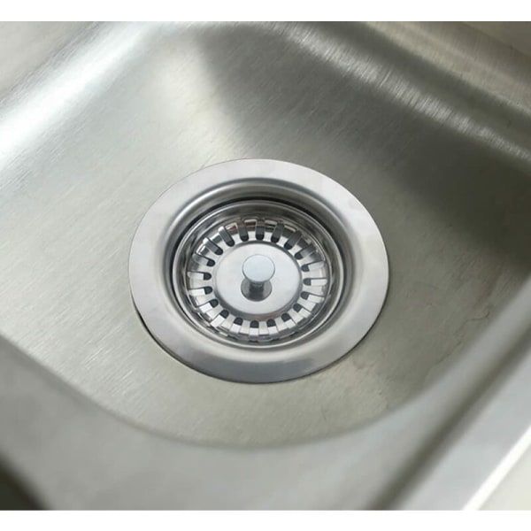 Diskhoavlopp utan överfyllning rostfritt korg ø 110 mm 1½\", rostfritt stål + ABS avlopp + korg