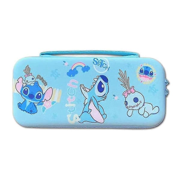 Sødt Switch-etui til Nintendo Switch Oled, Kawaii hårdt bærbart rejseetui med 12 spilkortpladser, indvendig beskyttelse (blå)