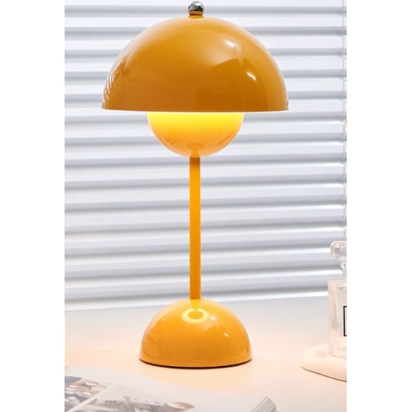 Nordisk blomsterknopp bordlampe dekorativ atmosfære lampe blomsterknopp lampe sengside svamp lampe natlys yellow