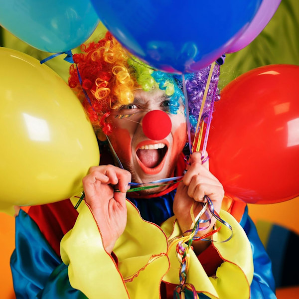 Clownperuk färg, unisex färgad peruk, julrekvisita peruk huvudbonad kostym klädaccessoarer