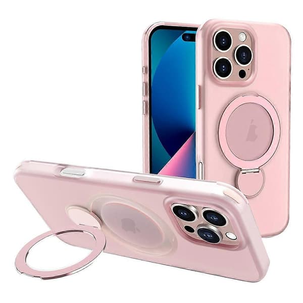 Magnetisk TPU+PC telefoncover med støttefod til iPhone 16 Pro
