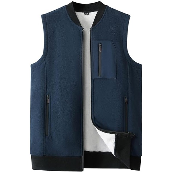 Blå vinterfleece frakke Casual vest /XXL blue XXL