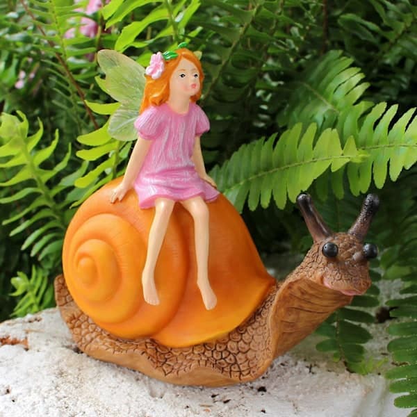 Harpiks Figur Håndværk Gave Snegl Blomsterfe Statue til Altan Have Gård