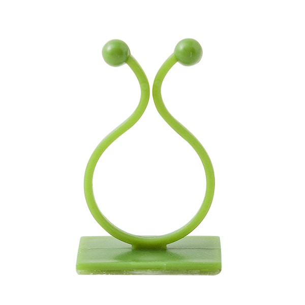 50-pack Växtklämmor Självhäftande Växtklättervägg (Grön Trumpet) Green small