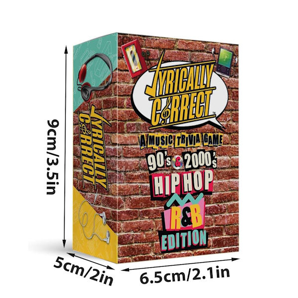 Mustic Trivia -korttipeli oikeilla sanoituksilla | Monen sukupolven perhejuhlat, aikuisten peli-illat ja hauska tietovisa (90-luvun ja 2000-luvun hip-hop ja R&B)