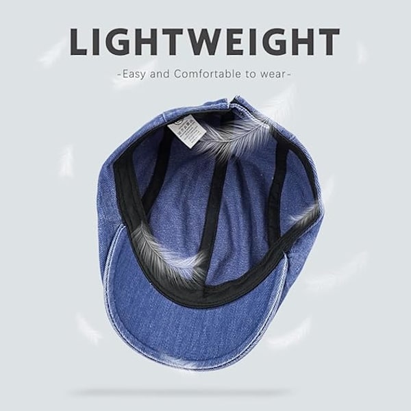 Miesten Vintage Lierihattu Irlantilainen Newsboy-hattu Metsästys Cabbie-hattu Säädettävä Puuvillainen Hengittävä Peaky Cap Baretti Kesähatut blue