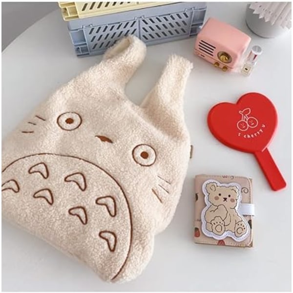 Min granne söt Kawaii fluffig broderad tote väska Anime djur karaktär simulering | en idealisk present till din älskade