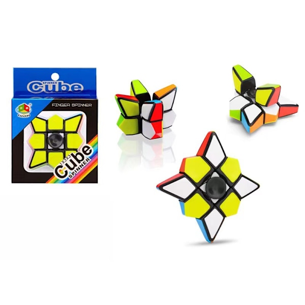 Magisk terning, spinner og fidget spinner i én, 3x3x1 puslespil til børn og voksne - Ideelt pædagogisk legetøj