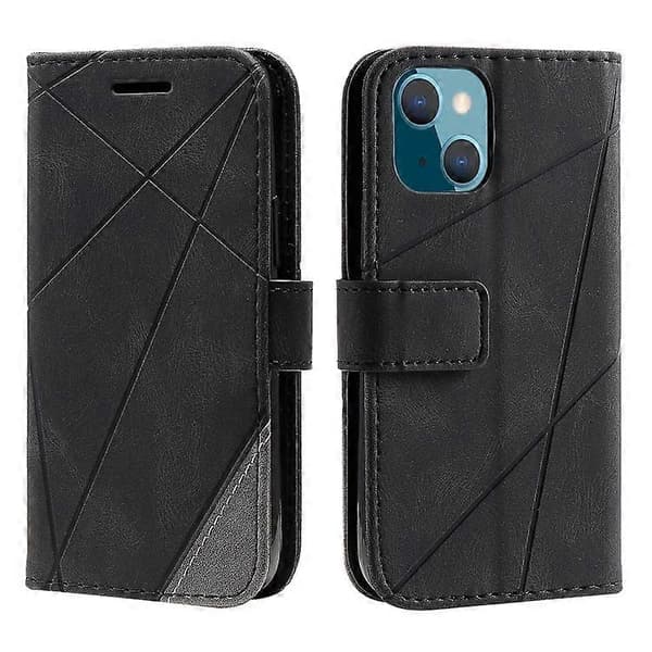 Skin Feel Splicing Leather Mobiltelefondeksel for iPhone 15