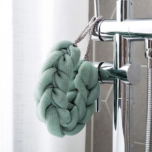 Badsvamp för vuxna, 5 stycken Ryggskrubbare Mesh Stretchiga Flätor Duschsvamp Mjuk Exfolierande Massagesvamp