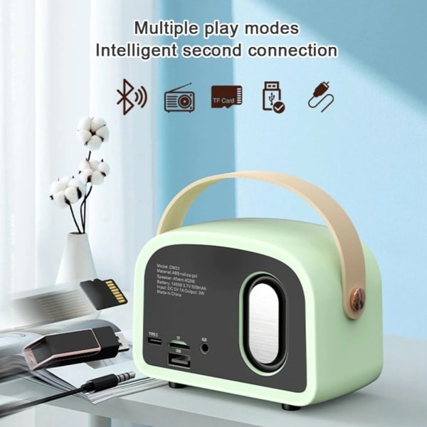 Mini Radio Bluetooth Høyttaler Grønn Green