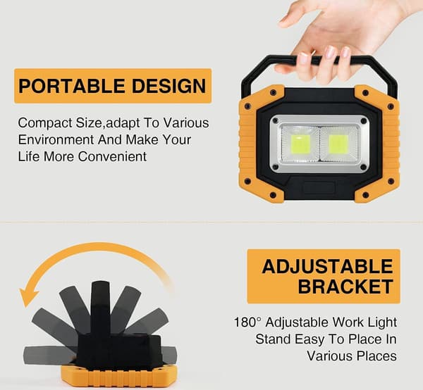 2 st 30W LED Arkitekturbelysning, Batterier USB Laddningsbara