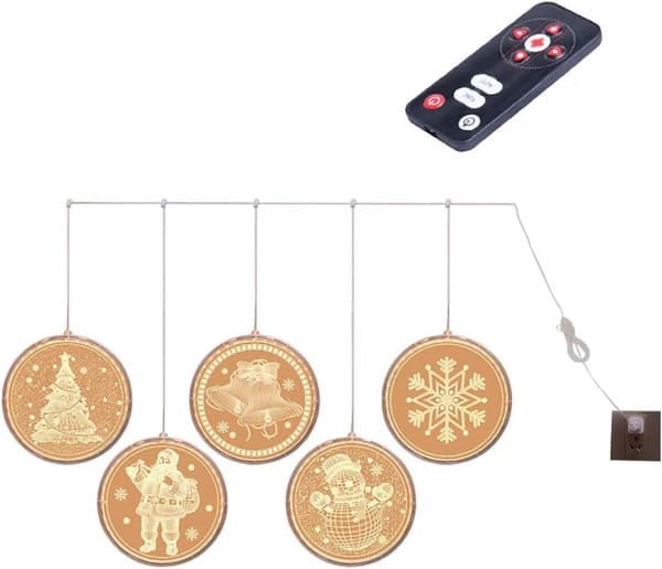Juledekorasjonslys, 5 stk. Julelysekroner