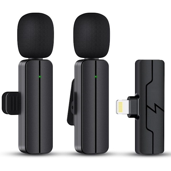 Trådlös Lavalier Lapel Mikrofon - Mini Videoinspelningsmikrofon för innehållsskapande - Clip-on Mikrofoner för YouTube Vlog Livestream & Podcast