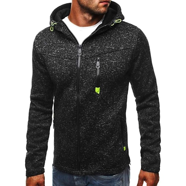 Herrar Hoodies Sweatshirt Zip Up Lätta Jackor 3 Black XXL