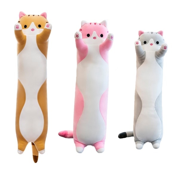 Söta Kuddkatt Plyschleksaker Kramar Söta Gosedjur Kattkudde för Barn Present 50/70cm Rosa 70cm