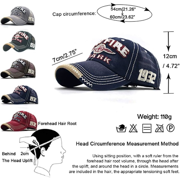 Kulunut baseball-lippis miehille Vintage Trucker Hat Men Cotton Embroidered Snapback Casual Baseball Cap Unisex Navy One Size