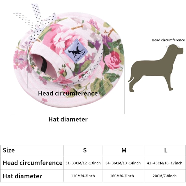 Verano mascota sombrero para el sol perro deportes al aire libre protección solar sombrero para el sol perros pequeños cachorros gatos flower L