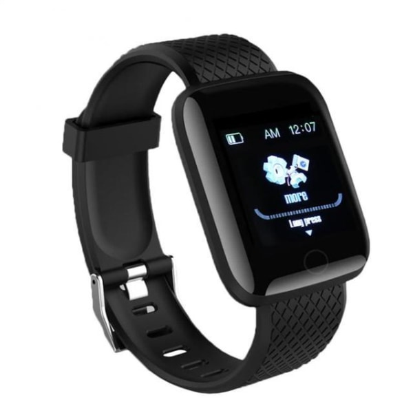 Smart Armband Meddelande Påminnelse Färgskärm Hjärtfrekvens Rörelseräknare Bluetooth Smart Watch Svart
