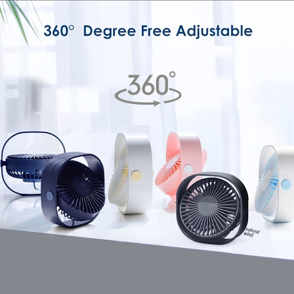 USB Mini-ventilator, bærbar USB-bordventilator til kontor/hjem/rejser/camping - blå