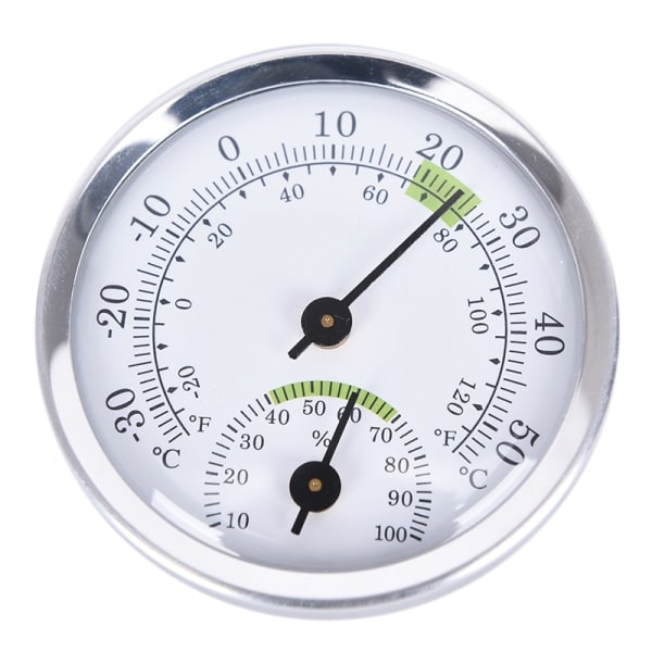 Innendørs analog hygrometer temperaturmåler hygrometer sølv Silver
