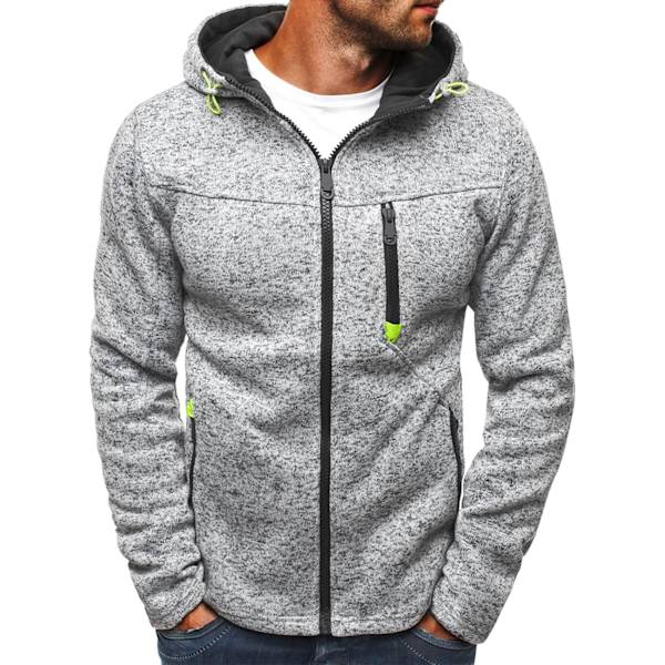 Herre hettegenser Sweatshirt Jakker Light Grey-1 L