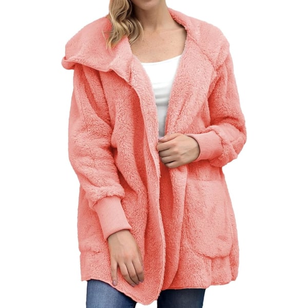 Rosa fleecejacka för kvinnor Långärmad hoodie /S pink S