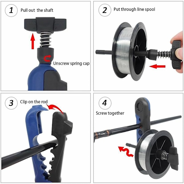 Bærbar universell fiskesnørespole Justerbar spoleapparat Fiskesnelletilbehør white blue