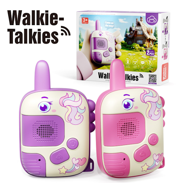 Børne-walkie-talkie med lang rækkevidde, trådløs transmission, pager, udendørs samtale, tegneserielegetøj med snor pony