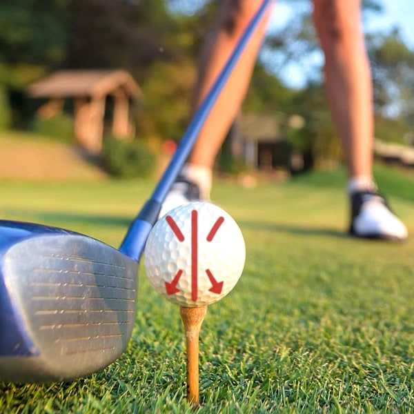 Golfbold Linjetegning Markering Justeringskits, 1 Pakke Golfbold Liner Skabelon og 2 Stykker Golfbold Markører