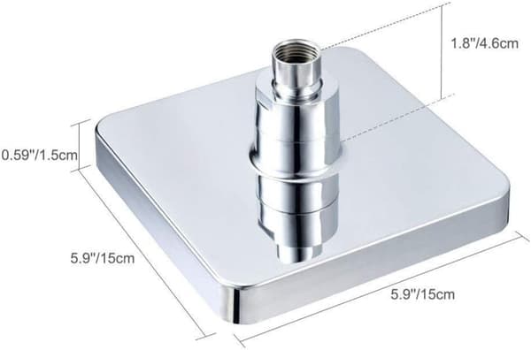 Kvadratisk LED Dusjhode, 6 Tommer LED Tri-Farge Dusjhode