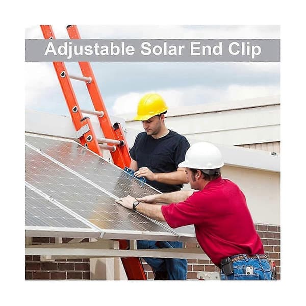 12-pakning Solcellemodulholder Endeklemme, Endeklemme for montering av solcellepanel, Sideklemme for PV-solcelle
