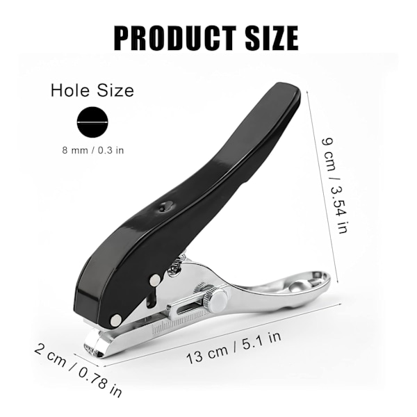 Enkelt hul punch | 6 mm sølv punch | 1-huls hul punch | papir punch | kontor hul | Højtydende huller som skrivebordstilbehør