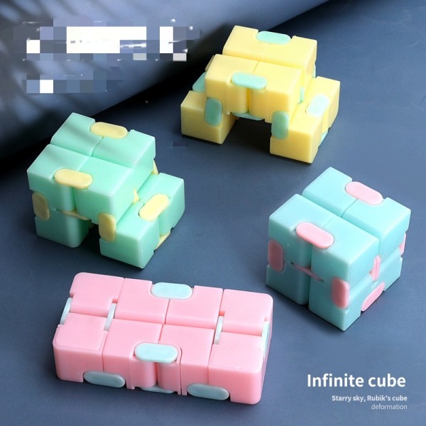2 pedagogiska leksaker för barn dekompressionsartefakt Macaron färgkub [färglåda] färg slumpmässig Macaron colored Rubik's Cube