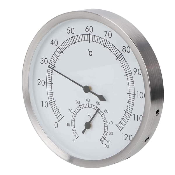 Rustfritt stål badstue termometer hygrometer damprom termometer med lettlest skala termohygrometer badstue rom tilbehør